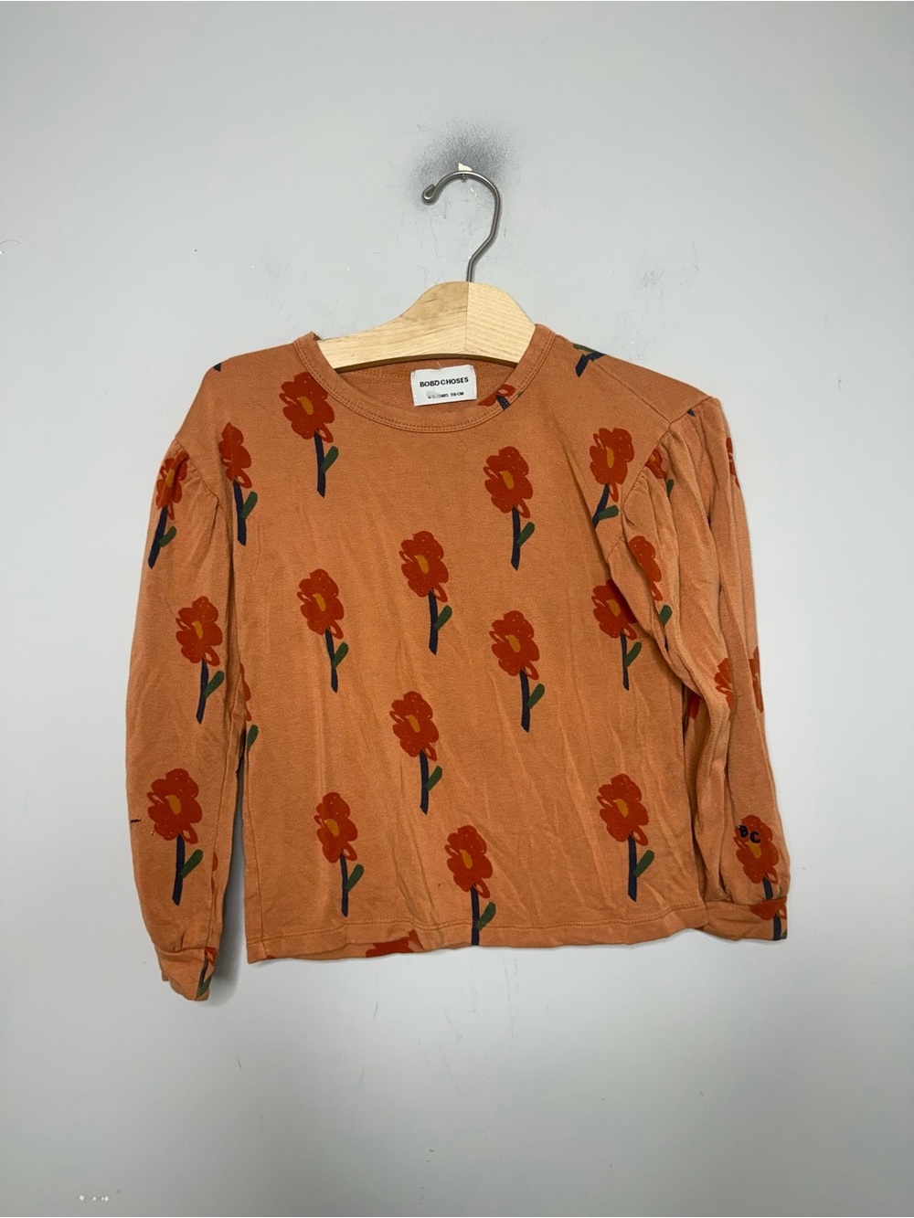 $16 ADD ON bobo choses clay blouse floral 4-5Y tee shirt zara brown orange